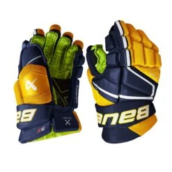 Bauer Vapor 3X Junior Hockey Gloves -The Hockey Shop bauer gloves bauer vapor 3x junior hockey gloves navy gold 10 29359205711938