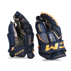 CCM Tacks AS-V Junior Hockey Gloves -The Hockey Shop ccm gloves ccm tacks as v junior hockey gloves navy gold 10 30184805138498