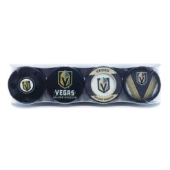 Vegas Golden Knights Inglasco NHL Logo Hockey Puck (4 Pack)
